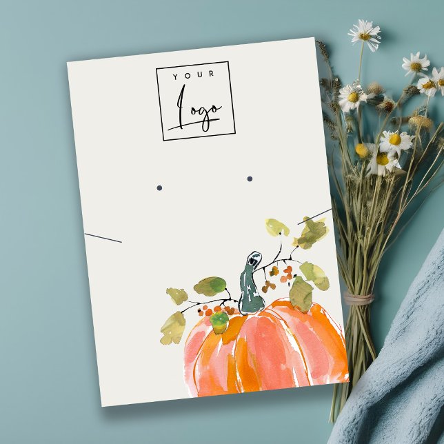 Carte De Visite Logo du Citrouille d'automne Écran du collier (Créateur téléchargé)