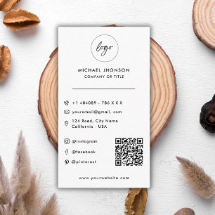 Carte De Visite Logo du code Qr moderne Icônes minimalistes des mé