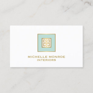 Carte De Visite Logo du concepteur de clé grecque moderne Gold/Min