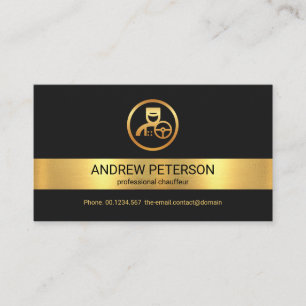 Carte De Visite Logo du conducteur de Chauffeur Creative Gold Stri
