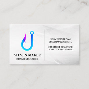 Carte De Visite Logo du crochet de pêche