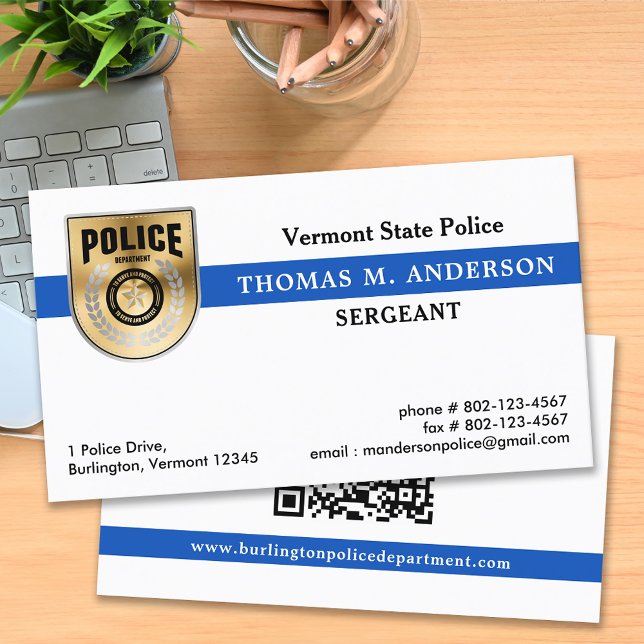 Carte De Visite Logo du département des policiers Police (Créateur téléchargé)