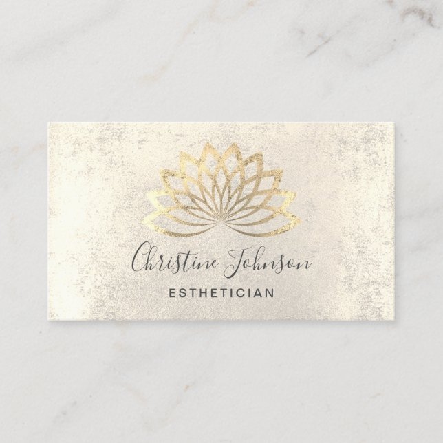 Carte De Visite Logo du lotus en feuille d'or FAUX (Devant)