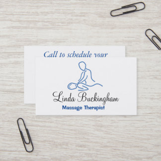 Carte De Visite Logo du massothérapeute en graphisme bleu