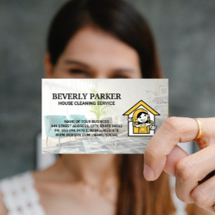 Carte De Visite Logo du ménage de la maison   Salon organisé