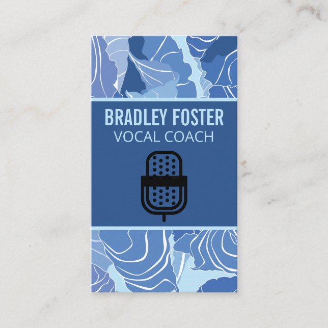 Carte De Visite Logo du microphone | Chanteur (Devant)