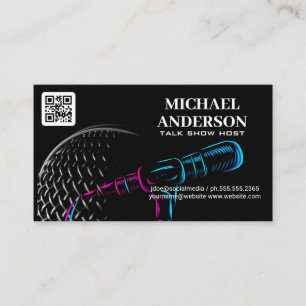 Carte De Visite Logo du microphone   Podcast Vlogger