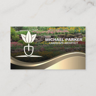 Carte De Visite Logo du paysage   Arrière - plan de jardin