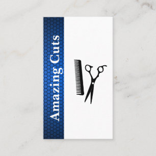 Carte De Visite Logo du peigne ciseaux   Motif géométrique