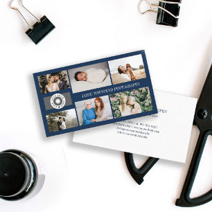 Carte De Visite Logo du photographe professionnel Blue Photo Colle