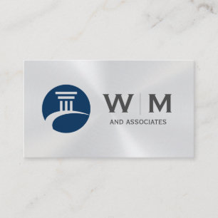 Carte De Visite Logo du pilier Monogramme Métal brillant