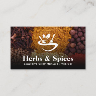 Carte De Visite Logo du restaurant   Herbes épices   Culinaire