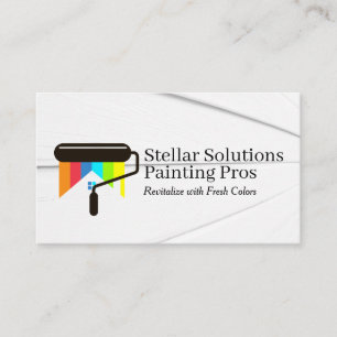 Carte De Visite Logo du rouleau de peinture   Entrepreneur général