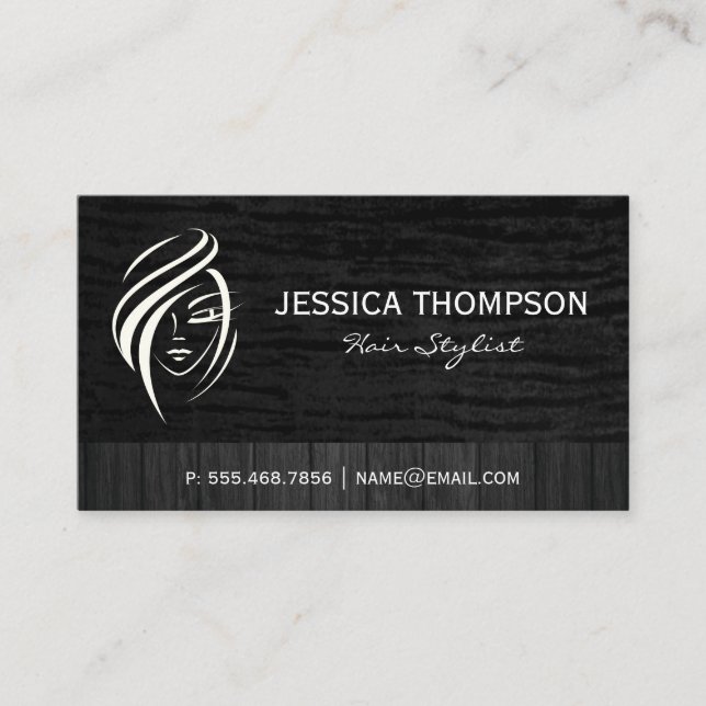 Carte De Visite Logo du salon de coiffure | Beauticien (Devant)