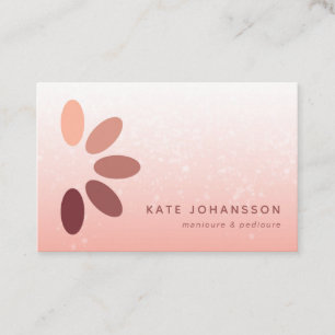 Carte De Visite Logo du salon de ongle Peach Rosy Manicurist