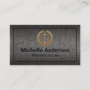 Carte De Visite Logo du sceau de droit   Texture de tissu gris