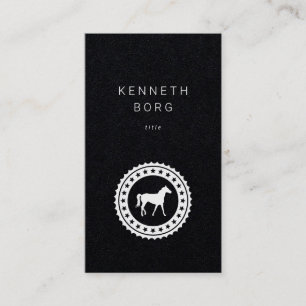 Carte De Visite Logo du sceau de l'entraîneur de cheval blanc sur 