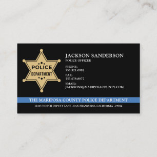 Carte De Visite Logo du service de police du shérif Police Applica