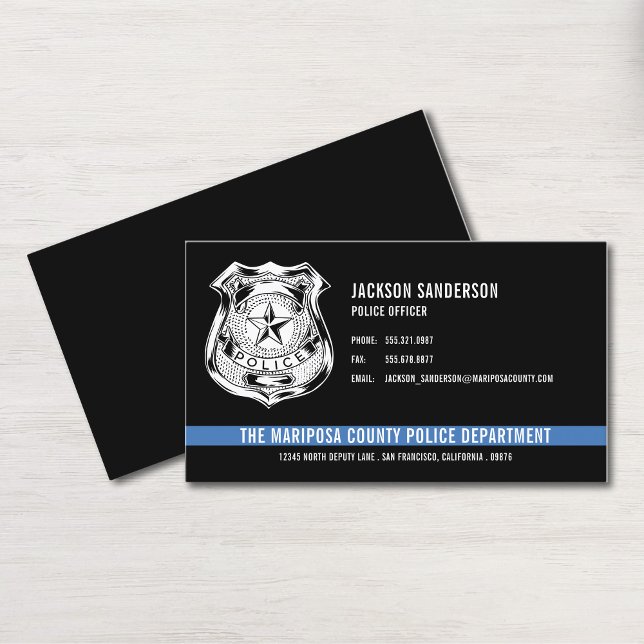 Carte De Visite Logo du service de police personnalisé (Custom Police Department Law Enforcement Logo Business Card)