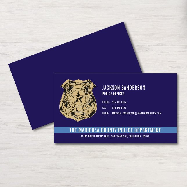 Carte De Visite Logo du service de police personnalisé (Custom Police Department Law Enforcement Logo Business Card)