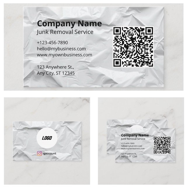 Carte De Visite Logo du service de recouvrement de retrait de coff (Junk Removal Hauling Service Logo Business Card
)