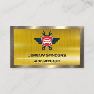 Carte De Visite Logo du service de réparation automobile   Métalli