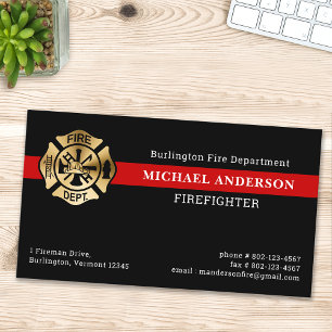 Carte De Visite Logo du service d'incendie personnalisé simple Fir