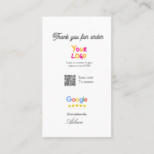 Carte De Visite logo du site Web d'entreprise de révision Google s