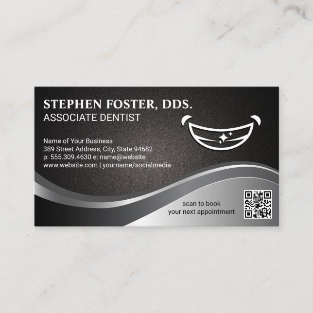 Carte De Visite Logo du sourire | Dentistère | Code QR (Devant)