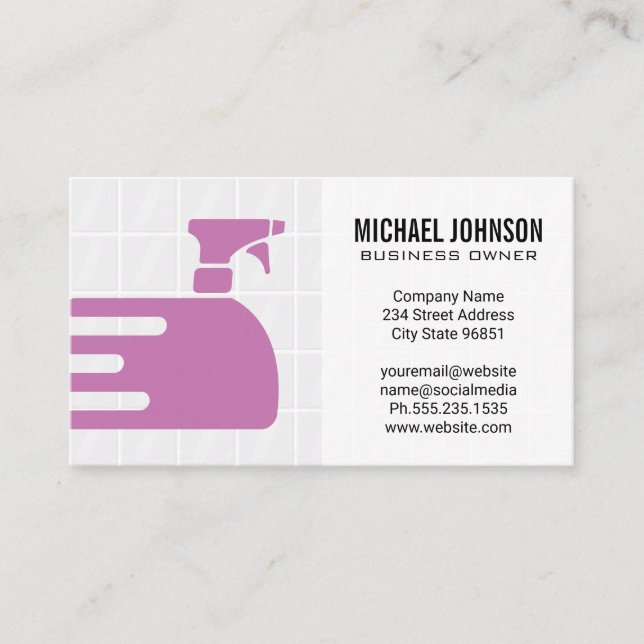 Carte De Visite Logo du Spray nettoyant | Janvier | Maid (Devant)