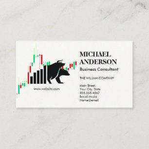 Carte De Visite Logo du Stock Bull Bear   Tableau des chandeliers