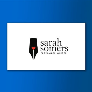 Carte De Visite Logo du stylo Calligraphie de l'écrivain indépenda