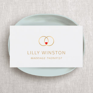 Carte De Visite Logo du thérapeute du mariage