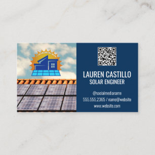 Carte De Visite Logo du toit du panneau solaire   Énergie technolo