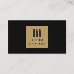 Carte De Visite Logo du Trio Lipstick pour artiste maquillage indé