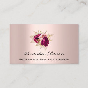 Carte De Visite Logo du Wedding planner Floral Rose QR CODE