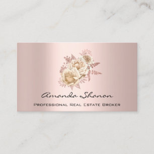 Carte De Visite Logo du Wedding planner Floral Rose QRCODE