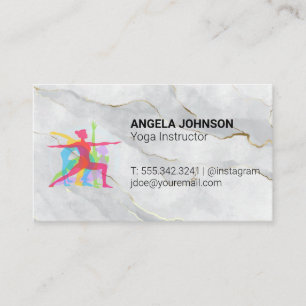 Carte De Visite Logo du Yoga Poses Marbre