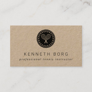 Carte De Visite Logo d'un professeur de tennis de kraft russe en n