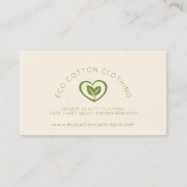 Carte De Visite Logo écologique du coeur de deux feuilles vêtement