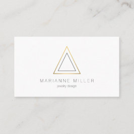 Carte De Visite Logo Edgy Faux Gold Triangle sur Blanc