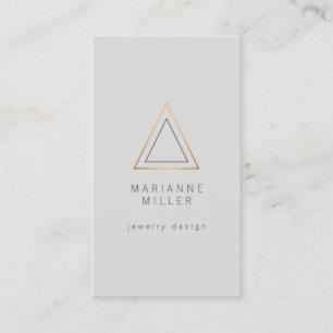 Carte De Visite Logo Edgy Rose Gold Triangle sur Light Grey