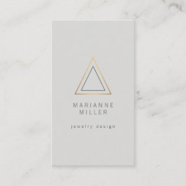 Carte De Visite Logo Edgy Rose Gold Triangle sur Light Grey