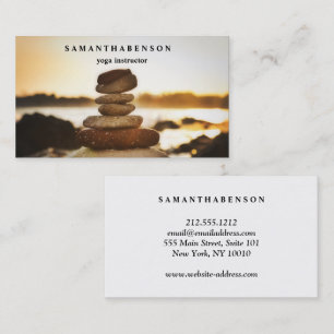 Carte De Visite Logo Élégant Aquarelle Zen Yoga Santé Guérison