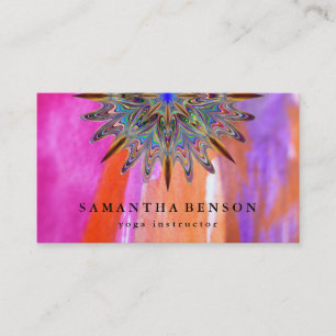 Carte De Visite Logo élégant de fleur de lotus à l'aquarelle pour 
