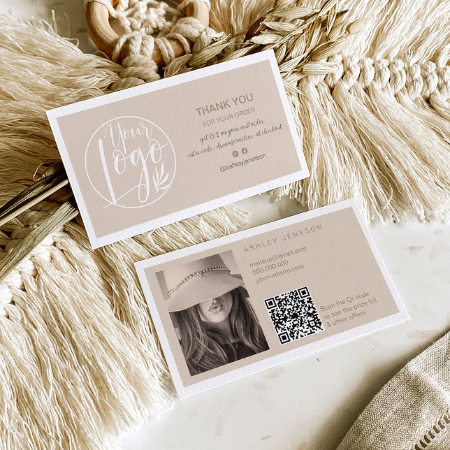 Carte De Visite Logo élégant et minimaliste Qr commander merci (Créateur téléchargé)