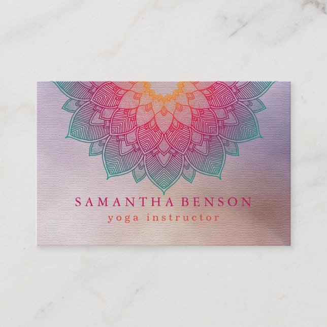 Carte De Visite Logo élégant Lotus Flower Yoga (Devant)