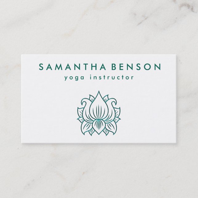 Carte De Visite Logo élégant Lotus Flower Yoga (Devant)