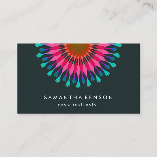 Carte De Visite Logo élégant Lotus Flower Yoga (Devant)
