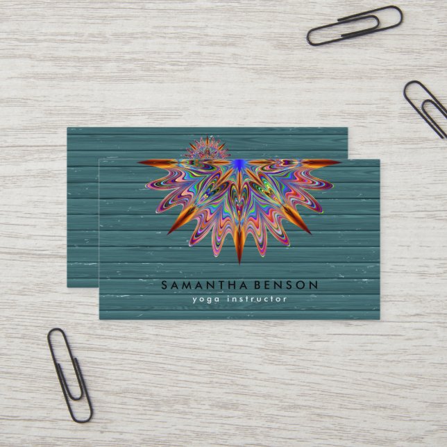 Carte De Visite Logo élégant Lotus Flower Yoga (Devant/Arrière en situation)
